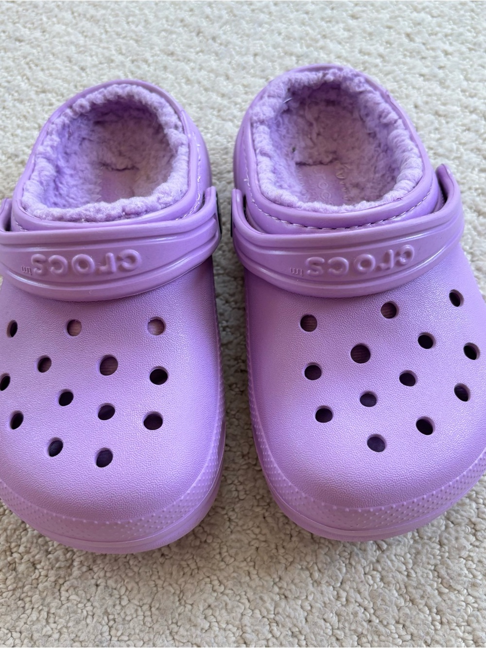 CROCS Kids Plush-Lined Clog in Lavender